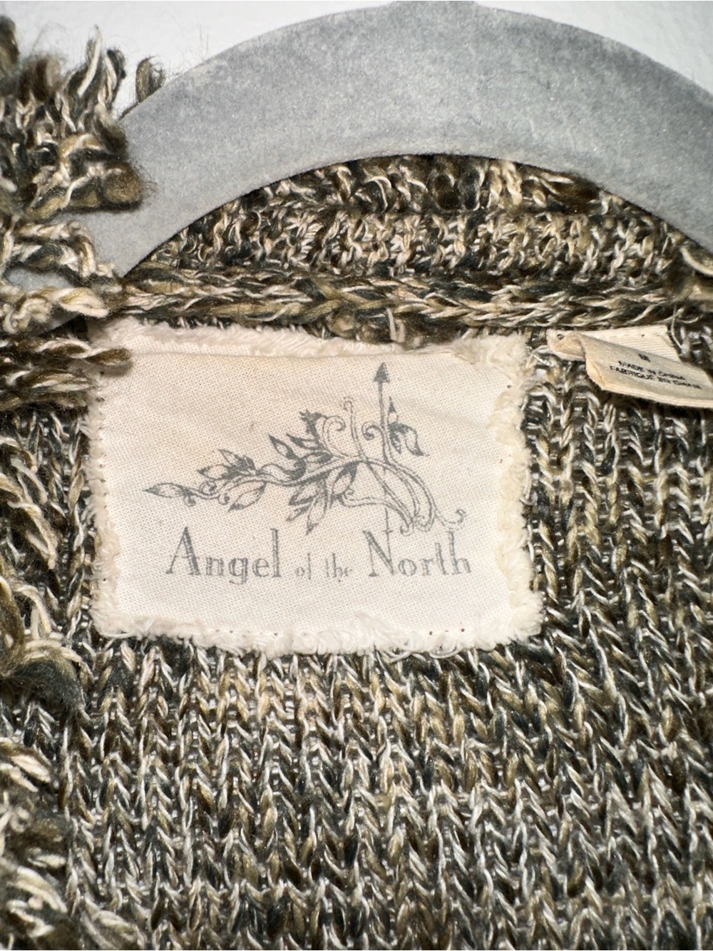 Angel Of The North Black & Cream Marled Fringe Open-Front Cardigan - Picture 2 of 4